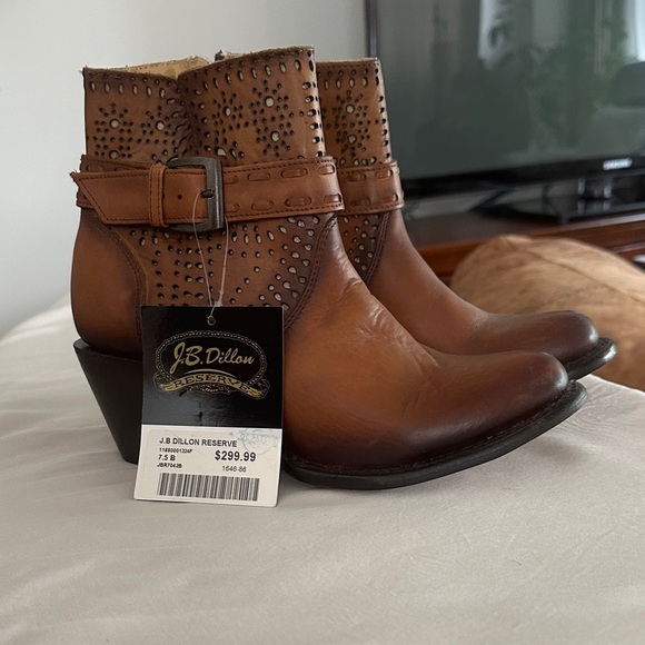 J.B. Dillon Shoes - J.B. Dillon Tan Leather Western Boots